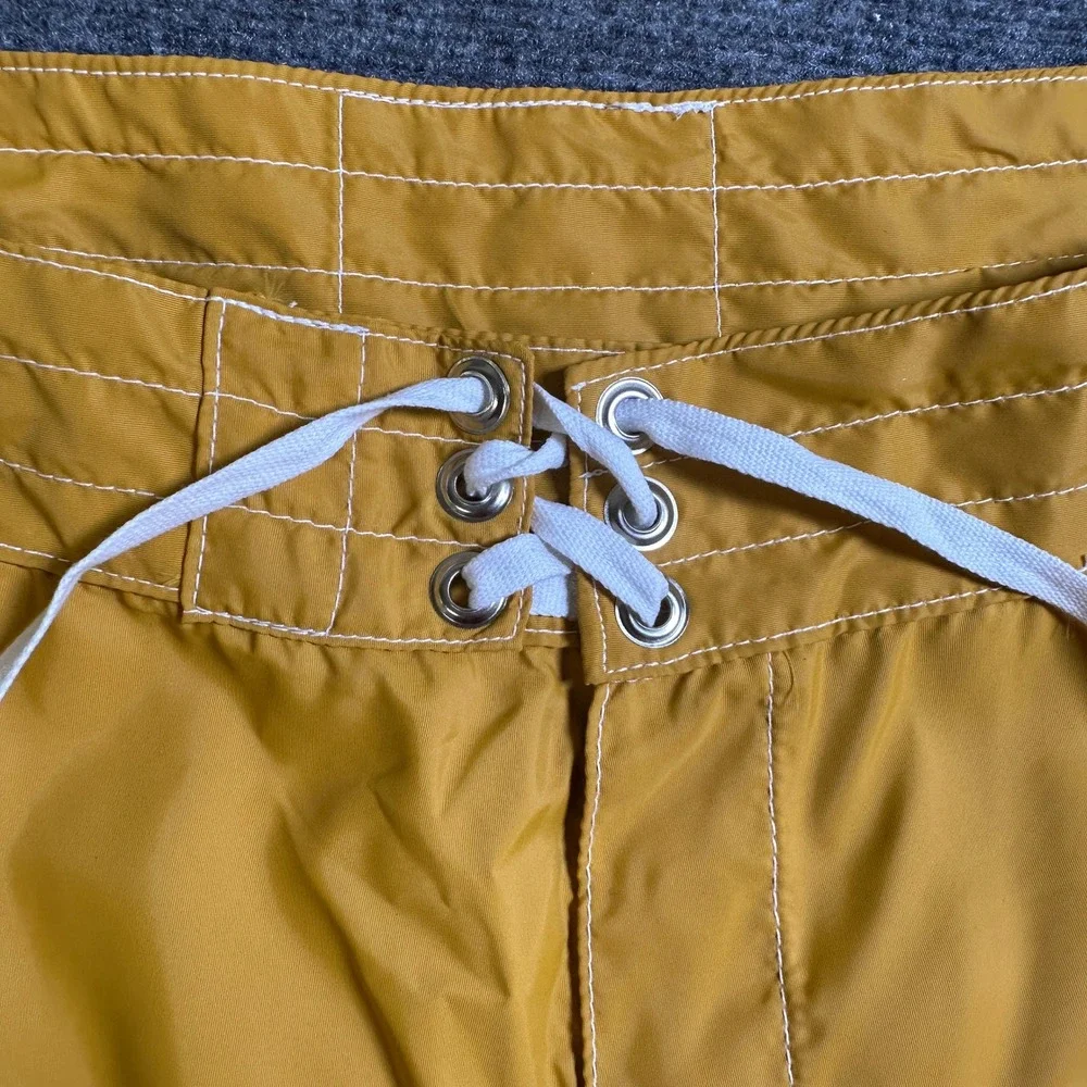 Birdwell Beach Britches Board Shorts Mustard Yellow Mens 40 Surf Trunks USA Made